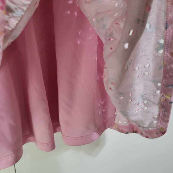 TAHARI Girls SZ 4 Pink Floral Eyelet Sundress Summer Spring - Picture 9 of 11